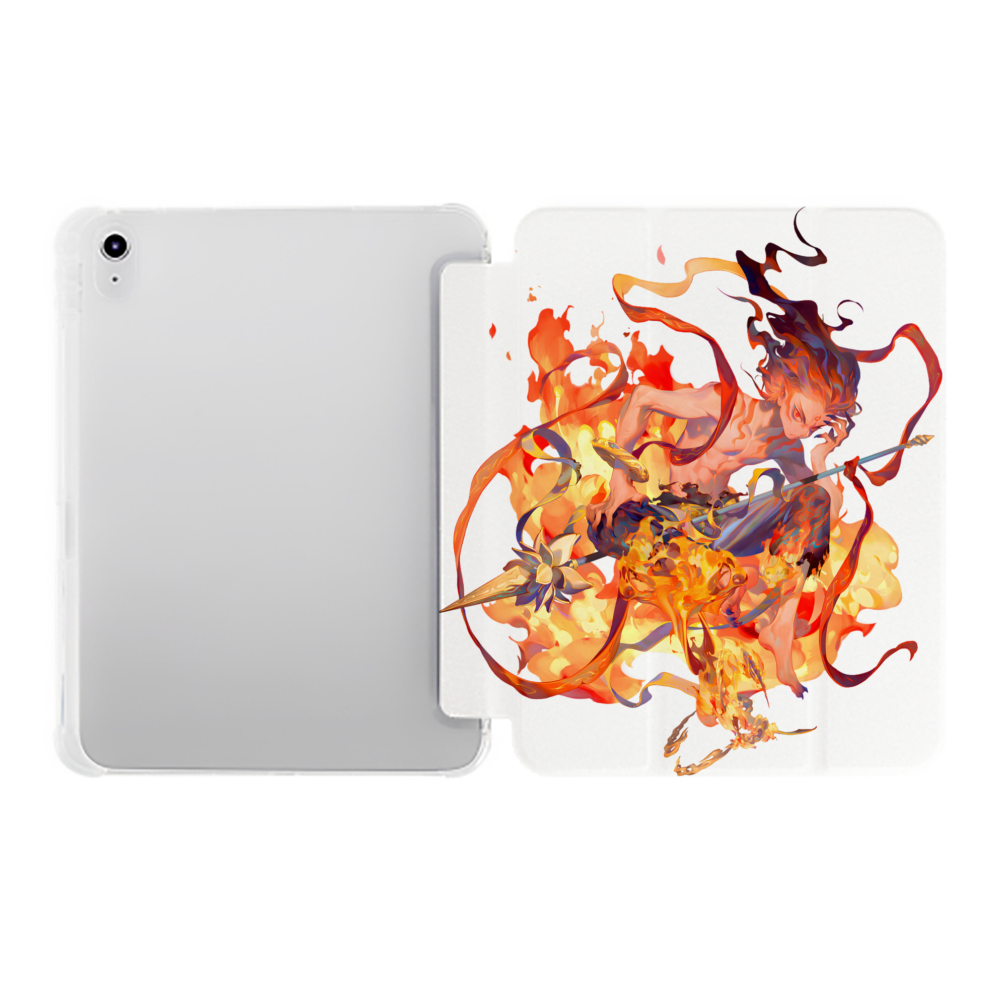 （画像用） Ne Zha 2 ナタ 魔童の大暴れ IPad ケース ペン収納付き 三つ折りスタンド PUレザー×シリコン 対応機種9.5/10.5/10.9インチ